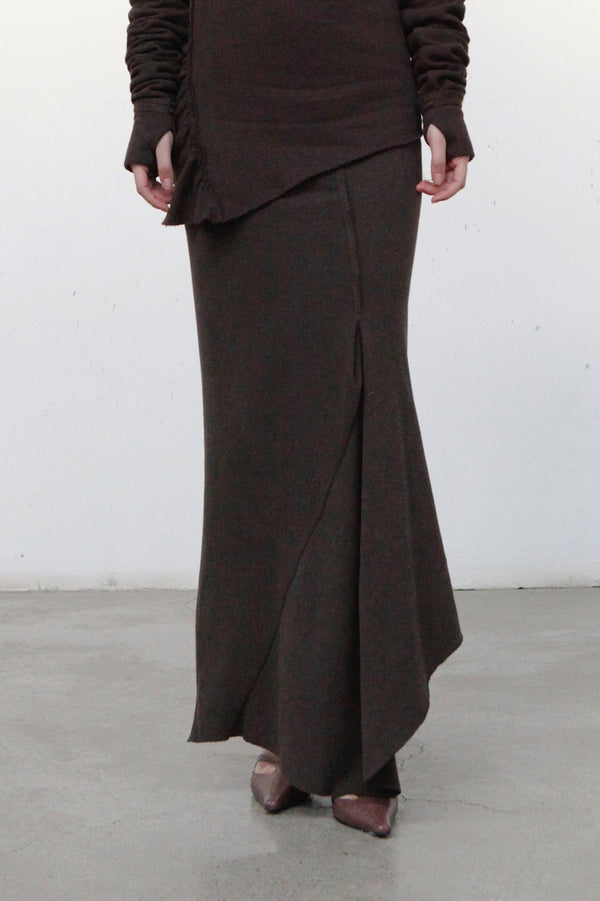 Marc le bihan long net eye skirt 2752 Terre